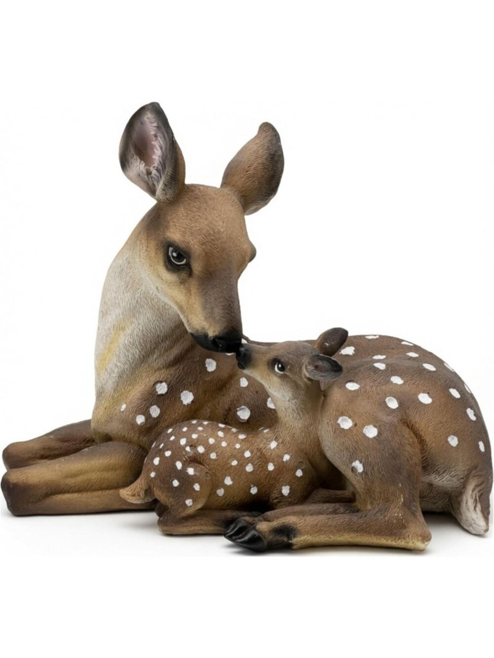 Realistic Deer Statues - Buck & Fawn Reindeer Figurines for Home Decor, Love